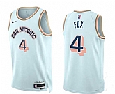 Men's San Antonio Spurs #4 DeAaron Fox Light Blue 2024-25 City Edition Stitched Jersey Dzhi,baseball caps,new era cap wholesale,wholesale hats